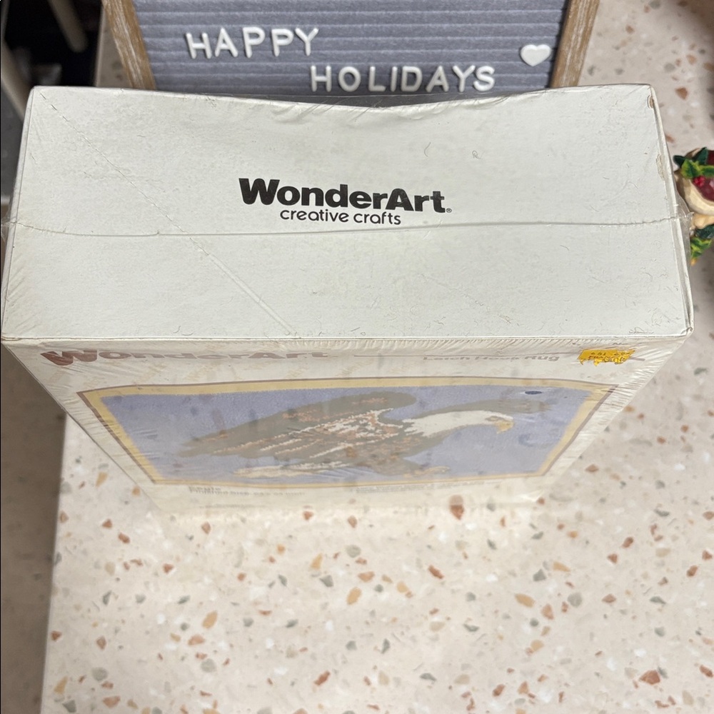 Rare & Vintage WonderArt Eagle Patriotic Latch Hook Rug Kit 24” x 34” #4351 NIB - Picture 7 of 10
